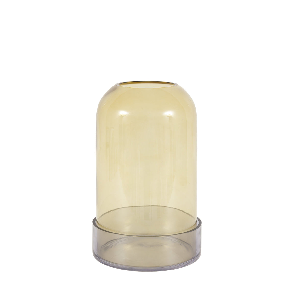 Tamar Smoked Candle Holder Green Large