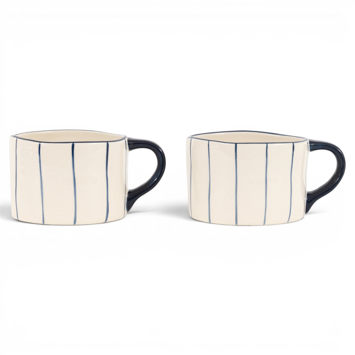 Organic Stripe Mug Blue - 4 Pack