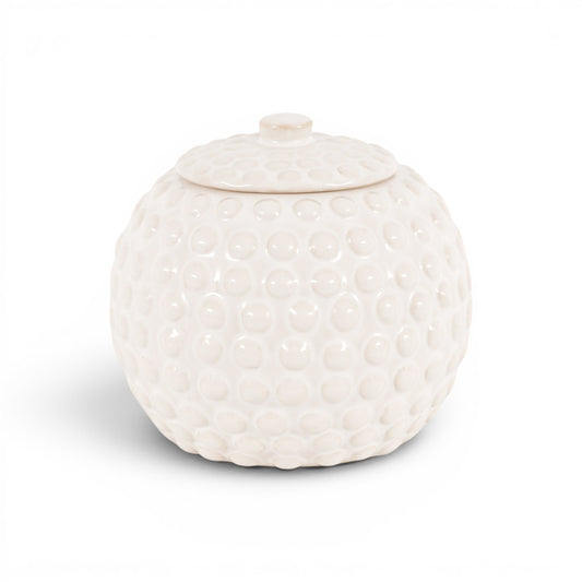 Alba Beaded Trinket Jar White Small