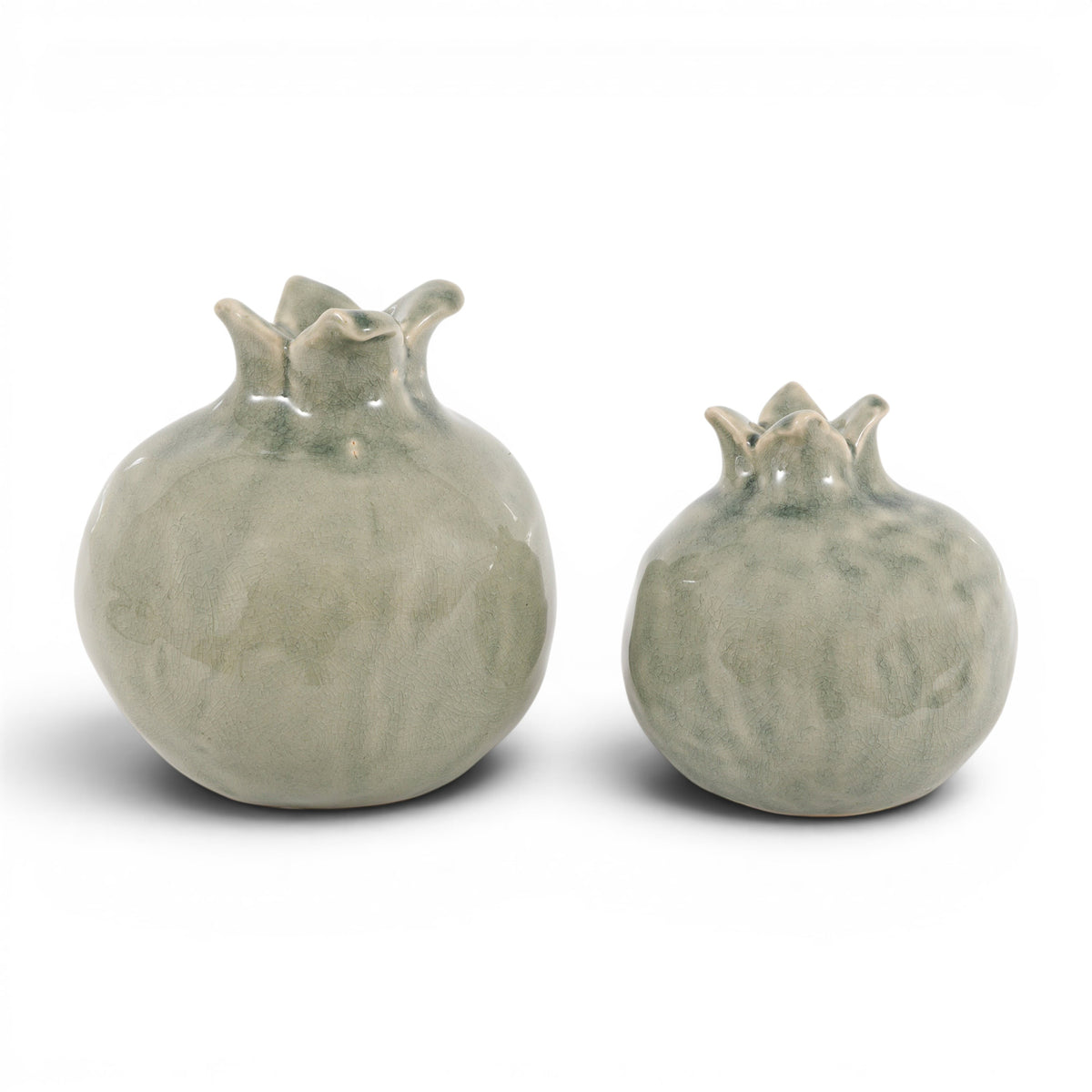Pomegranates Sculpture Fennel Green Set of 2