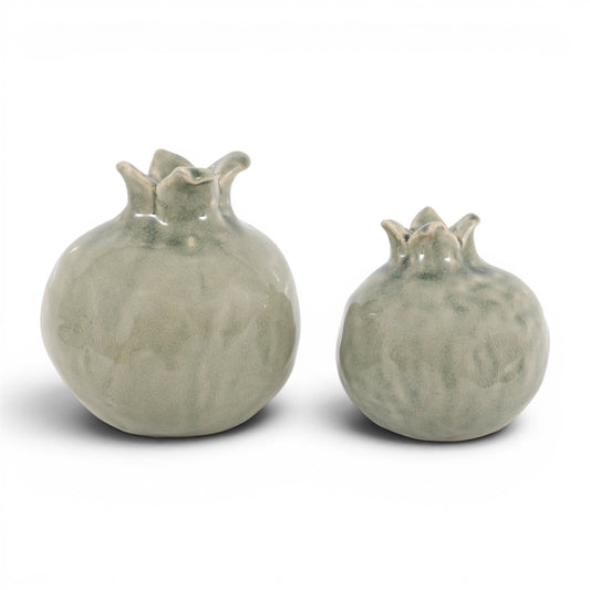 Pomegranates Sculpture Fennel Green Set of 2