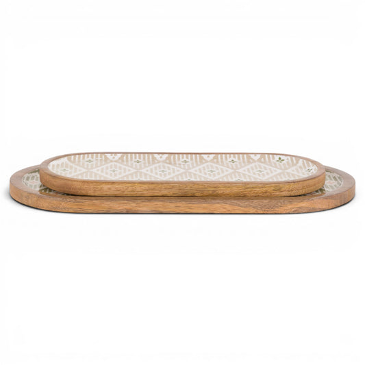 Anya Wooden Serving Trays Set of 2