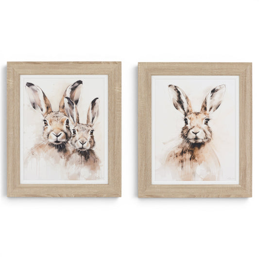 Woodland Whiskers Framed Canvas Set of 2