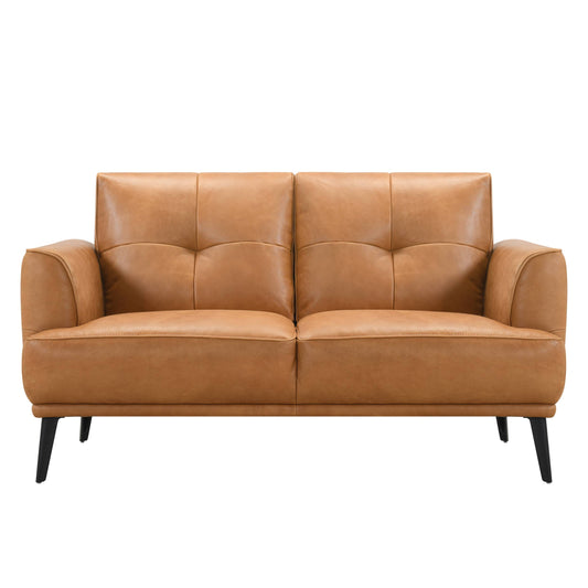 Jia 2 Seater Tan Leather Sofa - Pieces For Places