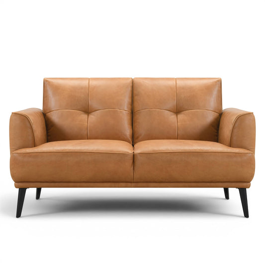 Jia 2 Seater Tan Leather Sofa - Pieces For Places