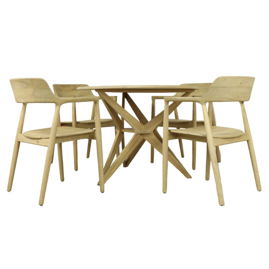 Coast 100cm Round Dining Table & Chair Set - Pieces For Places