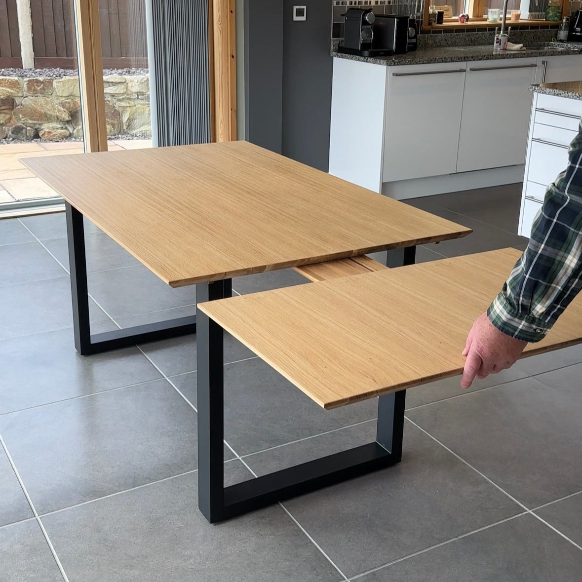Flipper Oiled Oak Extending Dining Table - 4 Sizes - Pieces For Places