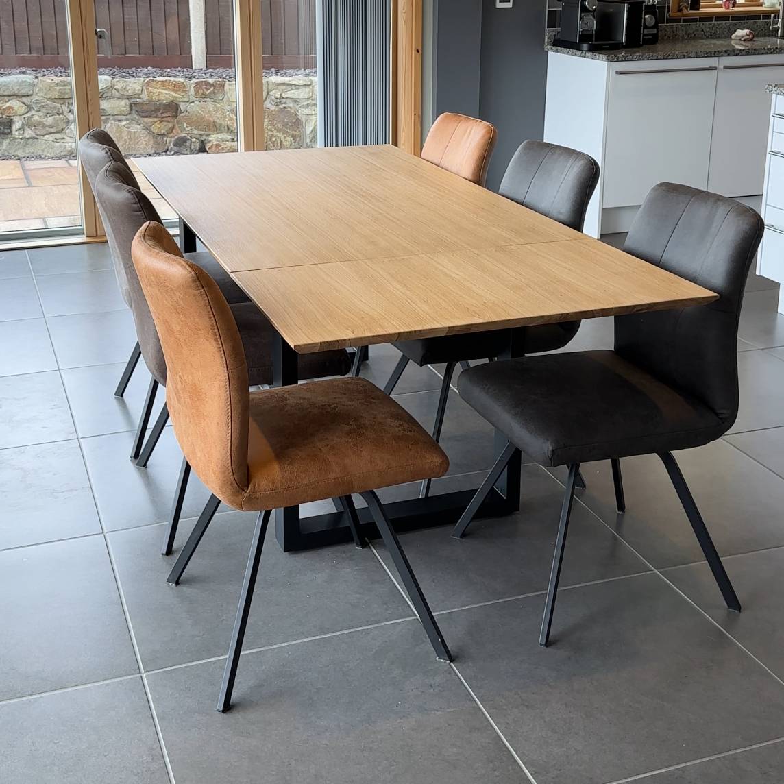 Flipper Oiled Oak Extending Dining Table - 4 Sizes - Pieces For Places