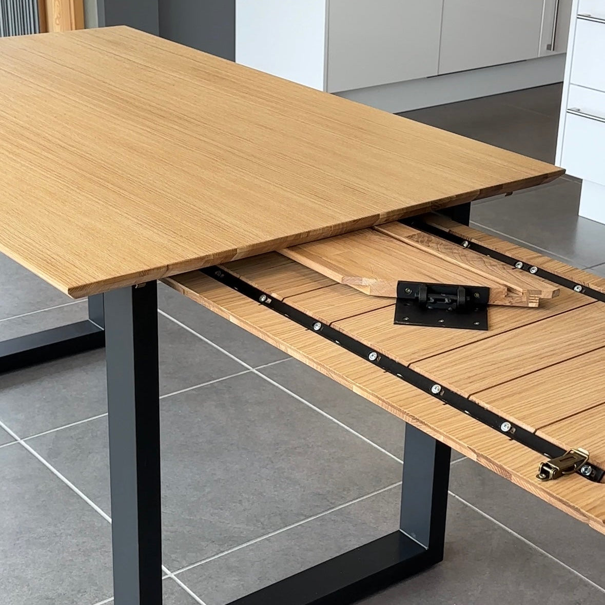 Flipper Oiled Oak Extending Dining Table - 4 Sizes - Pieces For Places