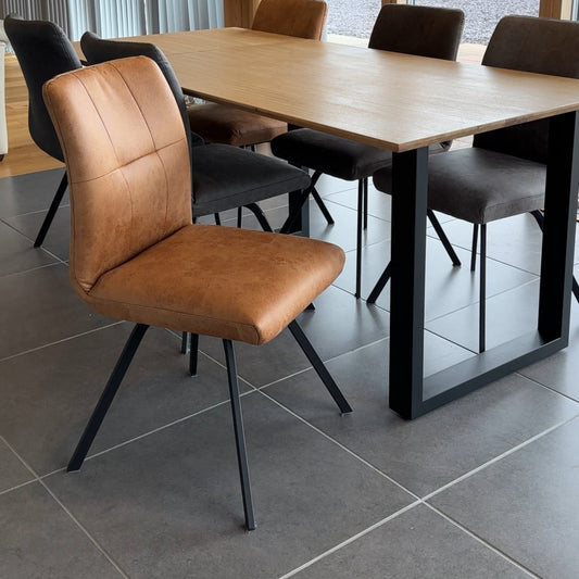 Selmy 2 Tan Swivel Dining Chair - Pieces For Places