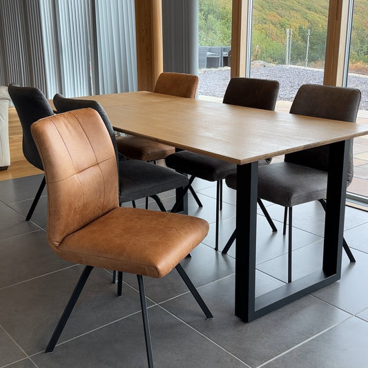 Flipper Oiled Oak Extending Dining Table - 4 Sizes - Pieces For Places