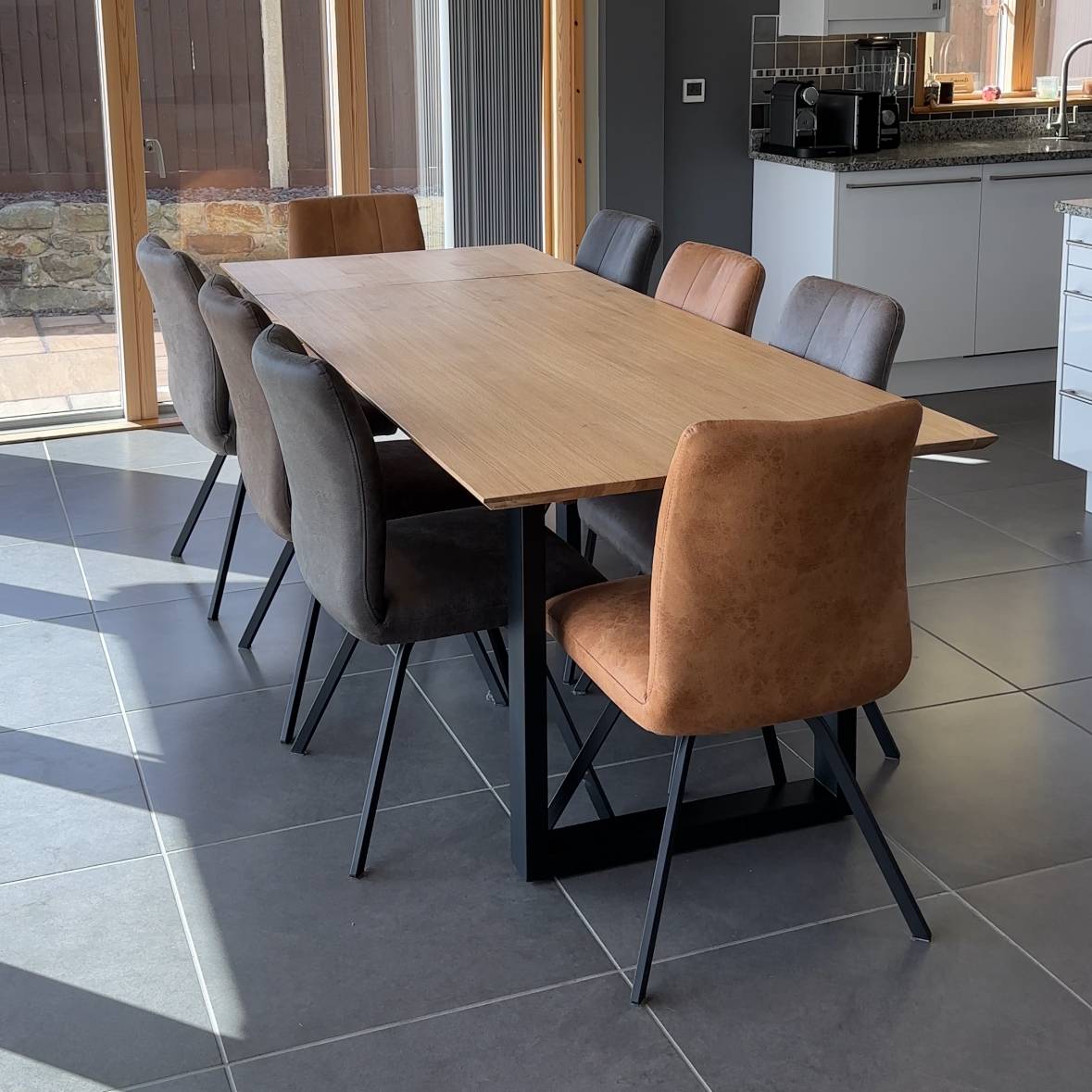 Flipper Oiled Oak Extending Dining Table - 4 Sizes - Pieces For Places