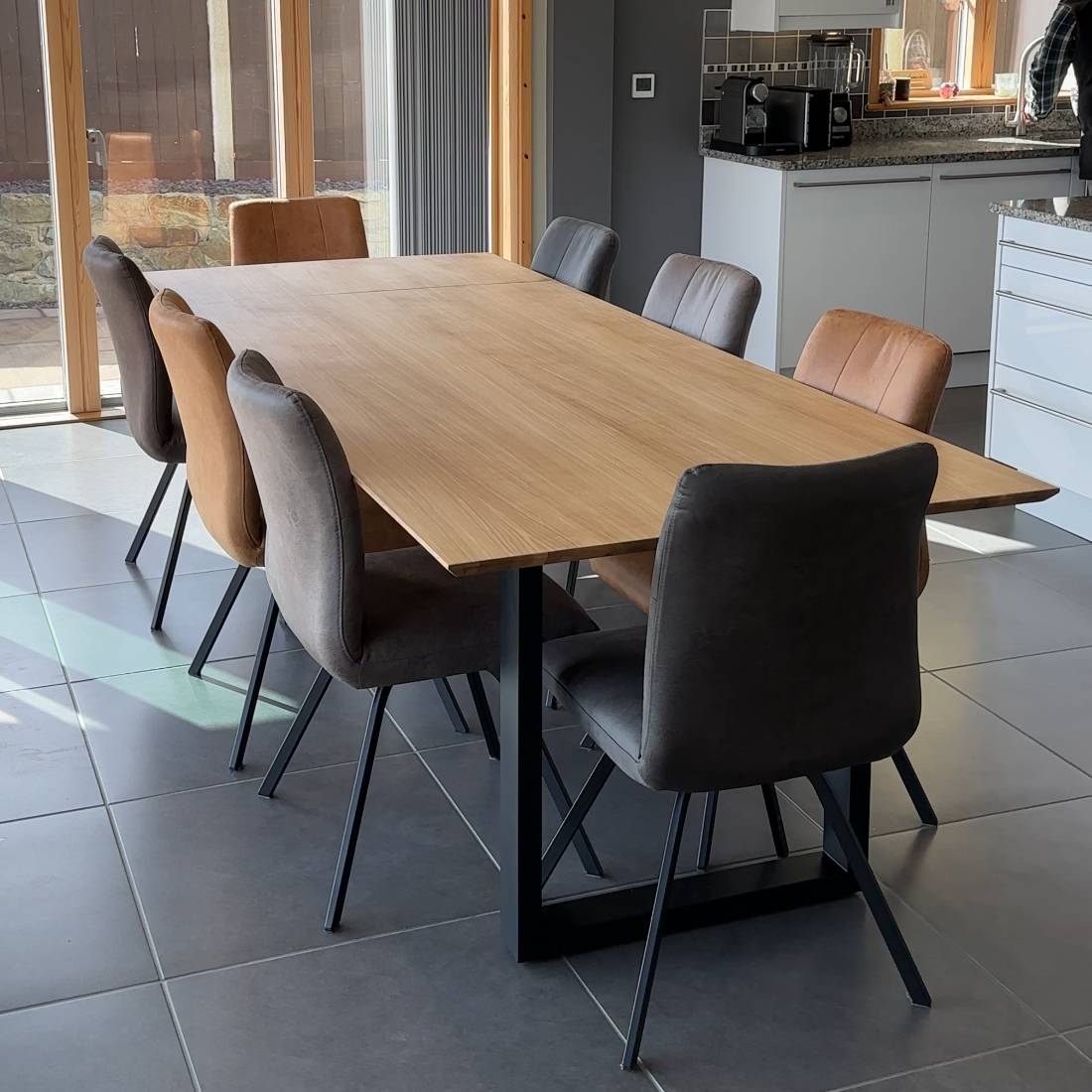 Flipper Oiled Oak Extending Dining Table - 4 Sizes - Pieces For Places