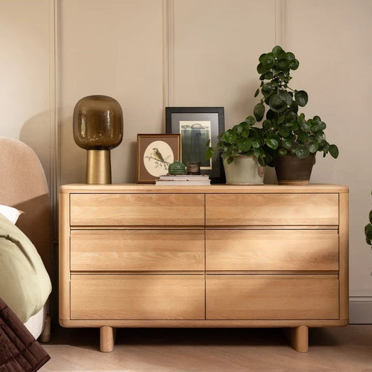 Flynn Solid Oak 6 Drawer Wide Chest