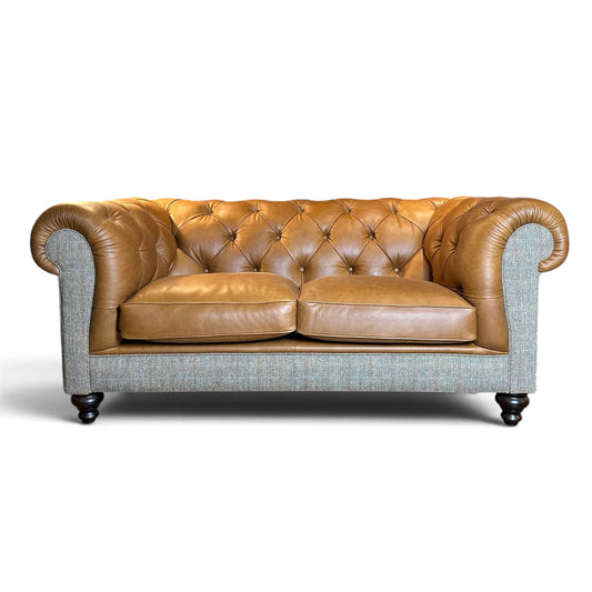 Grantham Tweed & Leather 3 Seater Chesterfield