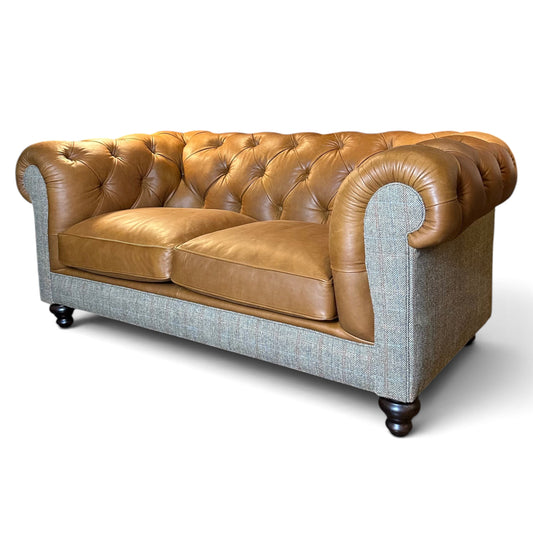 Grantham Tweed & Leather 3 Seater Chesterfield