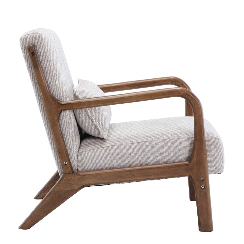Iris Armchair in Natural Chenille Fabric - Pieces For Places
