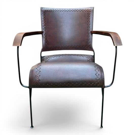 Iron & Leather Armchair Oxblood