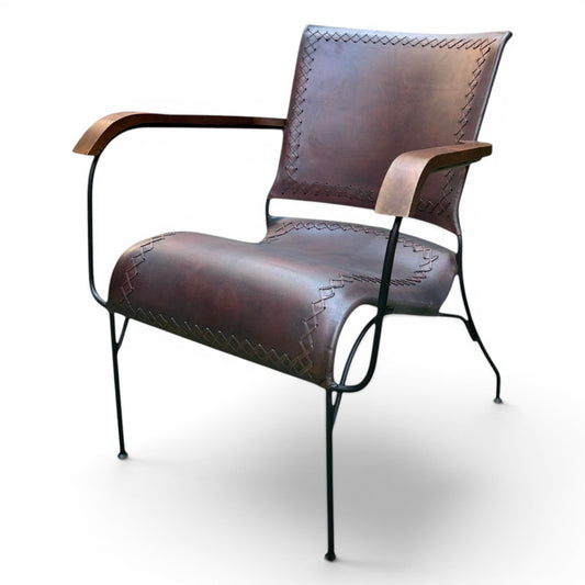Iron & Leather Armchair Oxblood