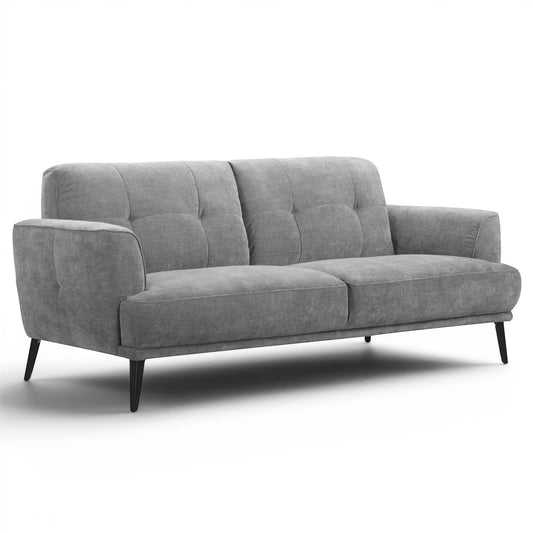 Jia 3 Seater Grey Fabric Sofa - Pieces For Places