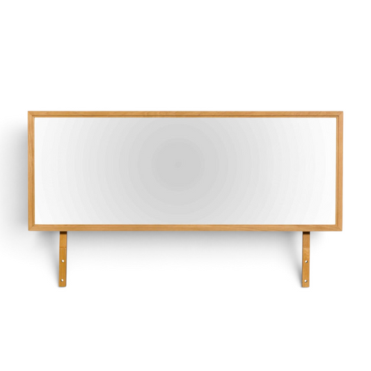 Pieces For Places Larsen rectangular dressing table mirror with a slim natural wood frame in Scandinavian style.