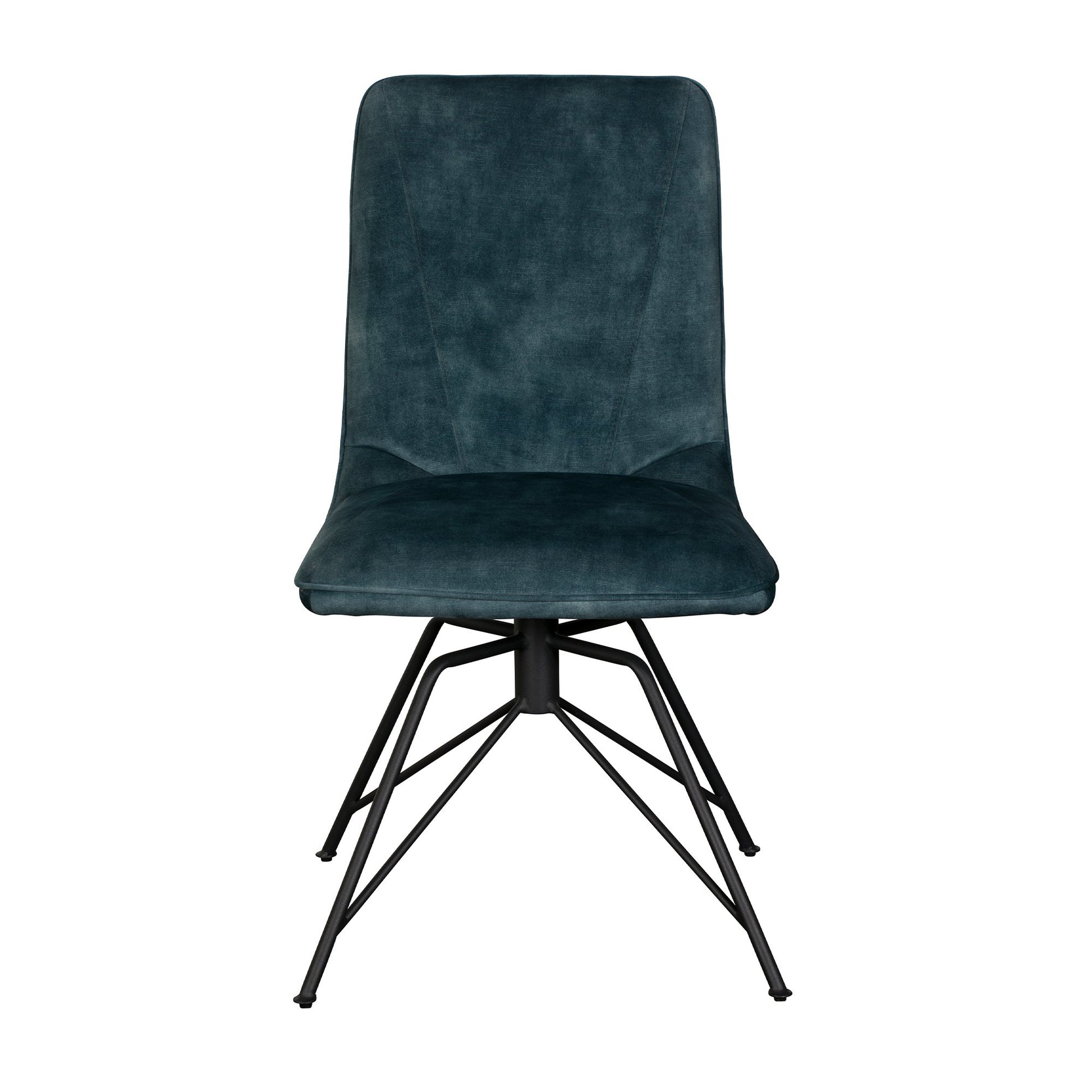 Laura Teal Velvet Swivel Dining Chair - Pieces For Places