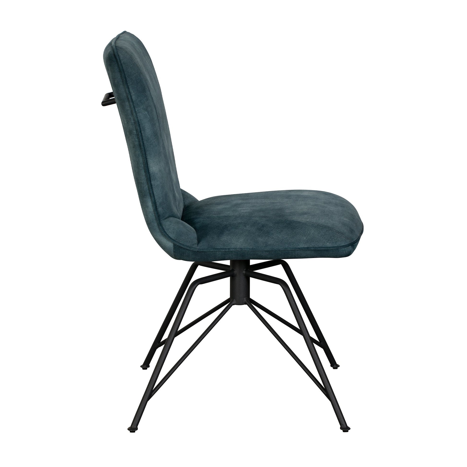 Laura Teal Velvet Swivel Dining Chair - Pieces For Places