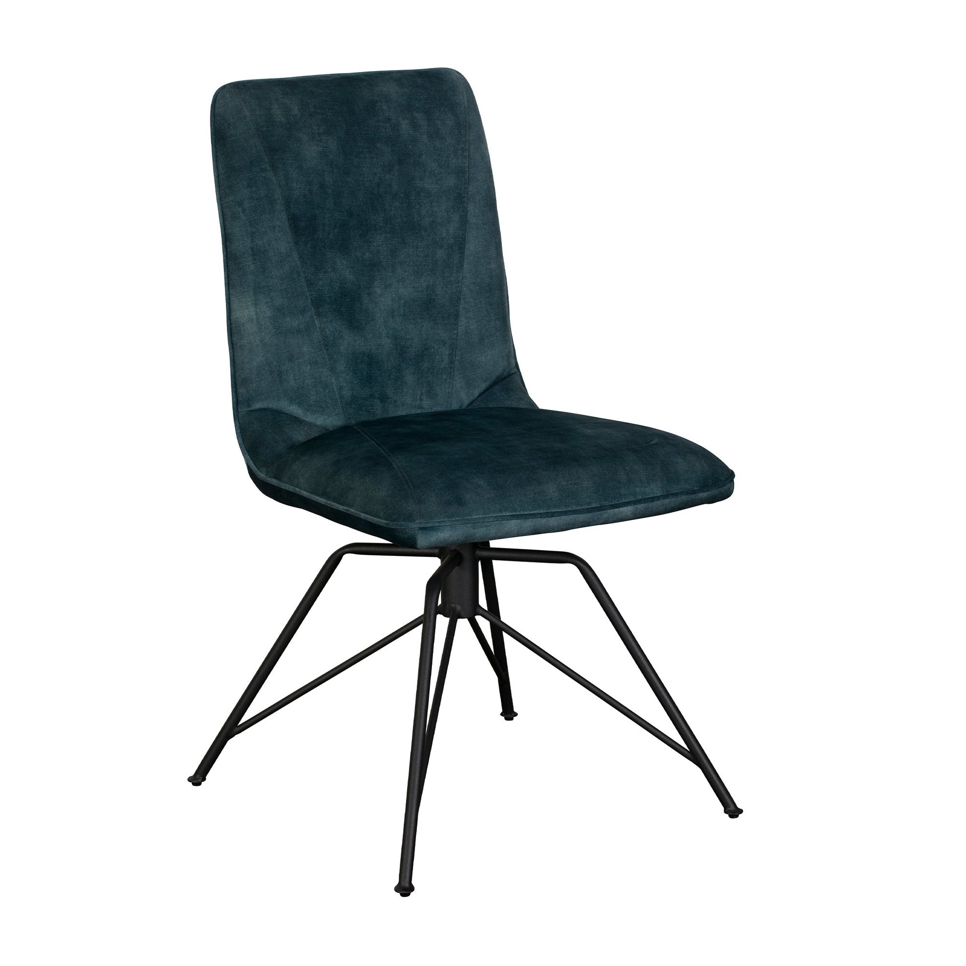 Laura Teal Velvet Swivel Dining Chair - Pieces For Places