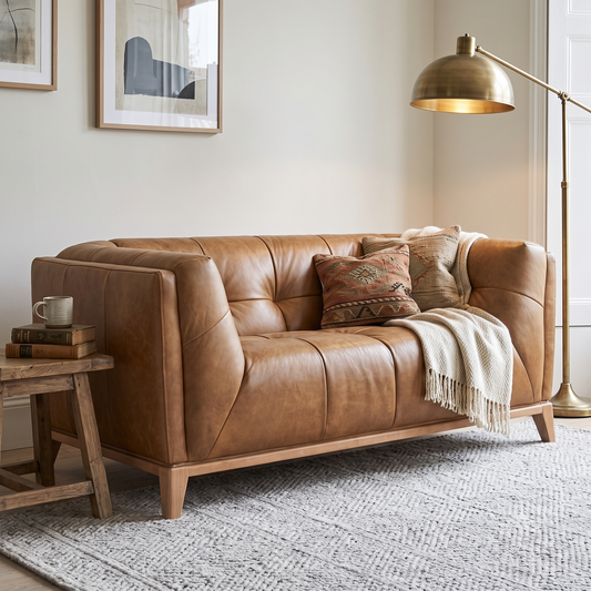 Leo Brown Italian Leather - 2 Seater Sofa