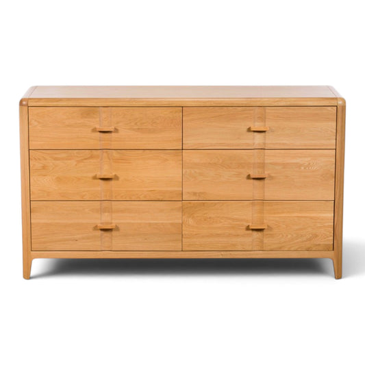 Maddison Oak 6 Drawer Wide Chest