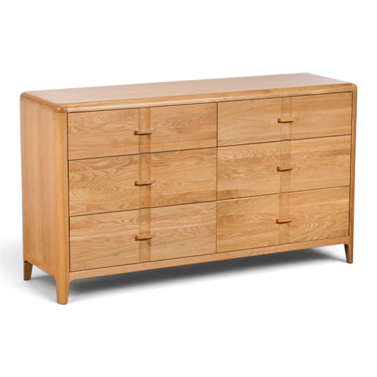 Maddison Oak 6 Drawer Wide Chest