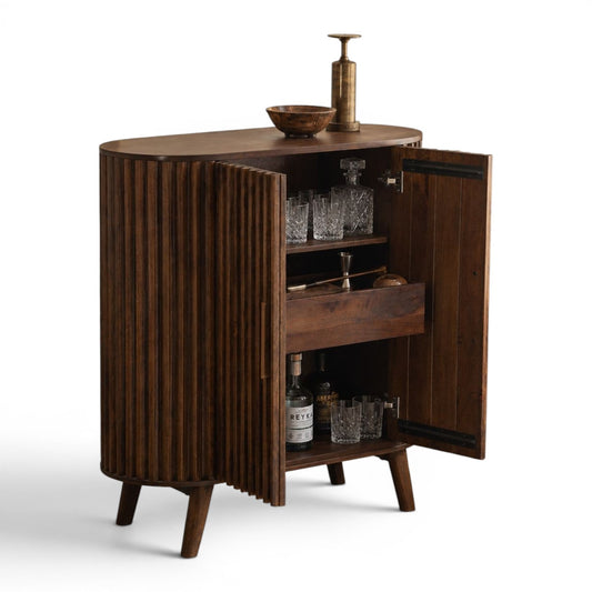 Mason Slatted Dark Mango Wood Highboard
