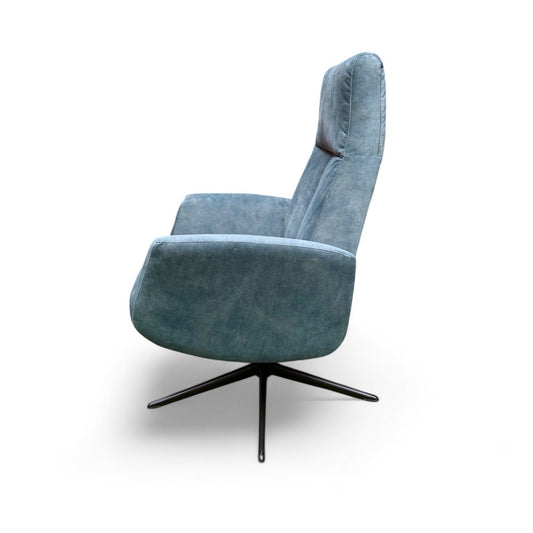 Ocean Blue Hygge Reclining Chair & Stool - Pieces For Places