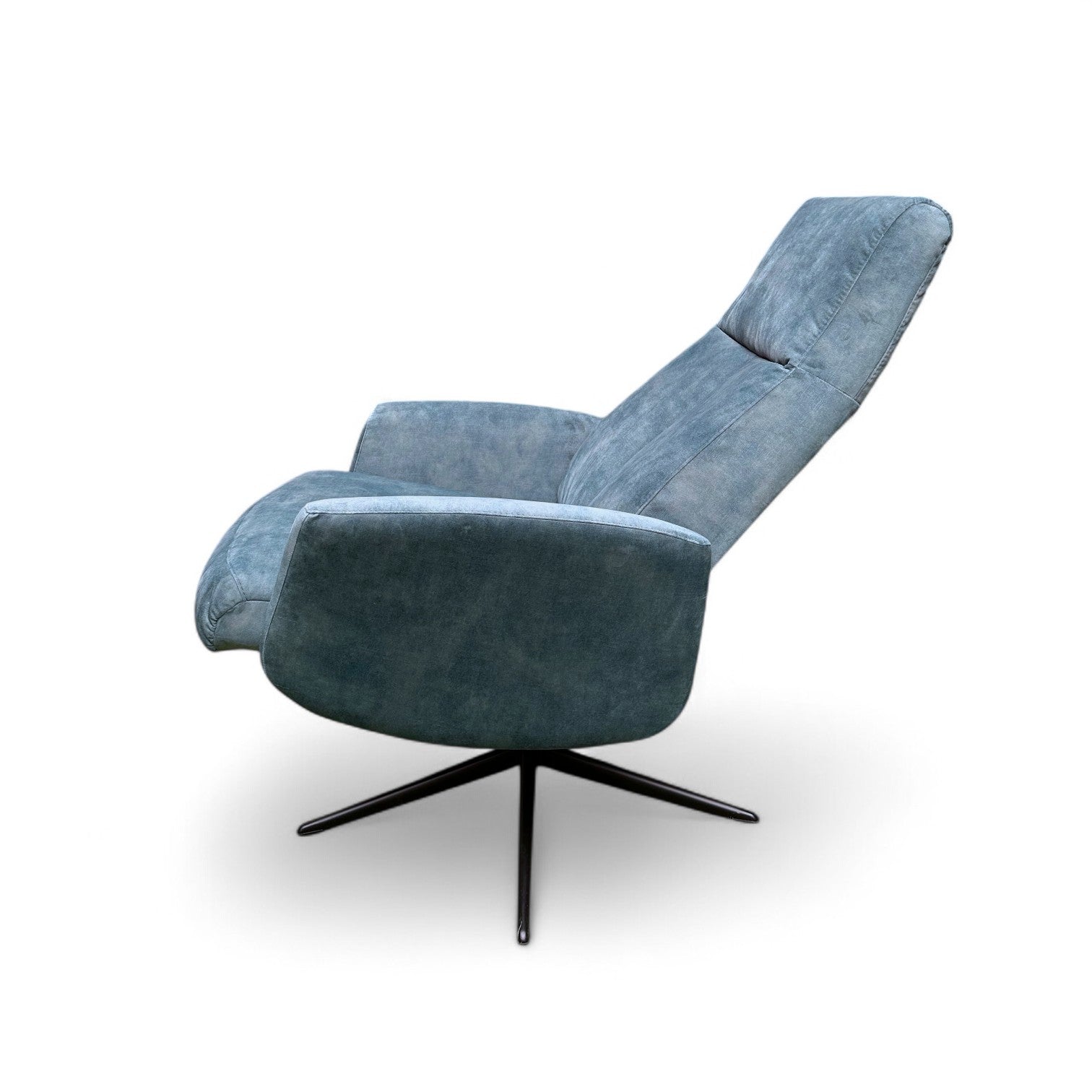 Ocean Blue Hygge Reclining Chair & Stool - Pieces For Places