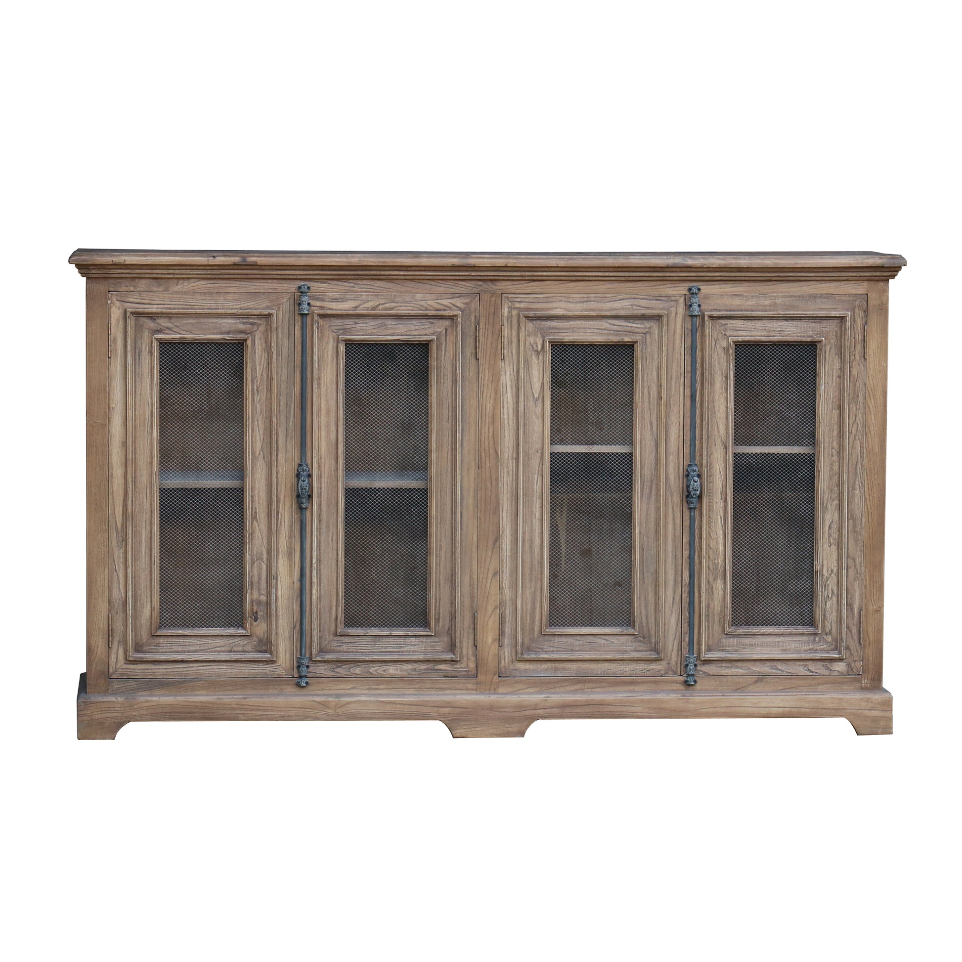 Oyster Old Elm 4 Door Sideboard With Chicken Wire Door Inlays - Pieces For Places