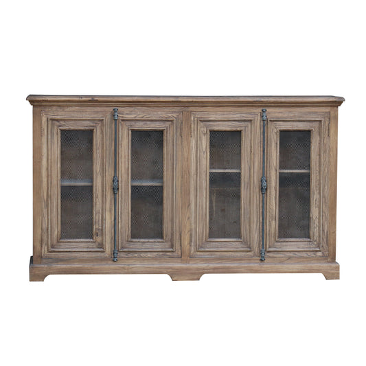Oyster Old Elm 4 Door Sideboard With Chicken Wire Door Inlays - Pieces For Places