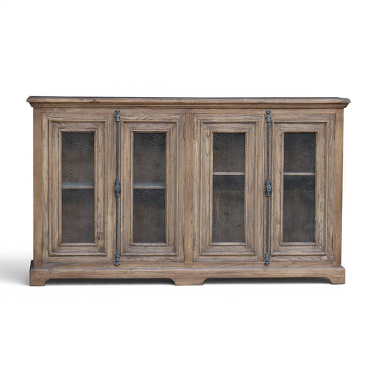 Oyster Old Elm 4 Door Sideboard With Chicken Wire Door Inlays - Pieces For Places