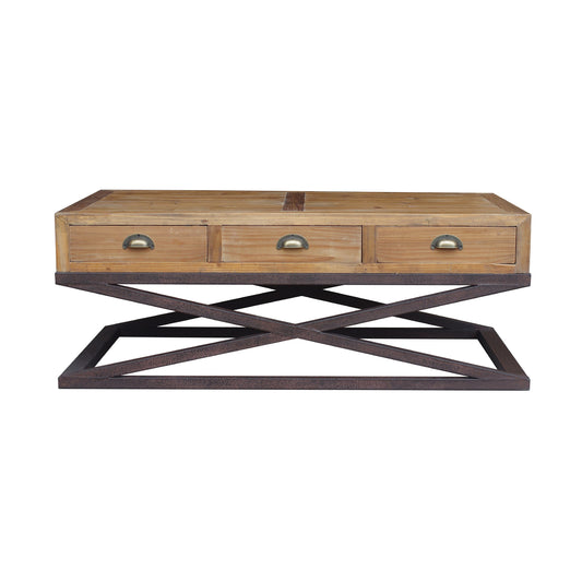 Oyster Pine 6 Drawer X Base Coffee Table - Pieces For Places