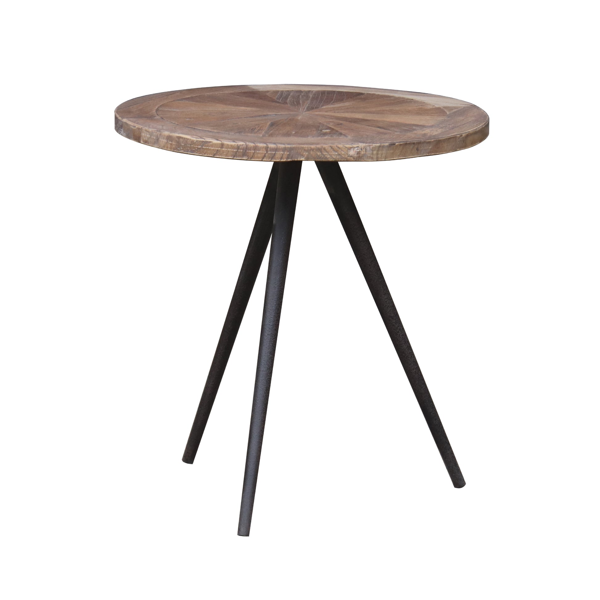 Oyster Elm Parquet Round Side Table - Pieces For Places