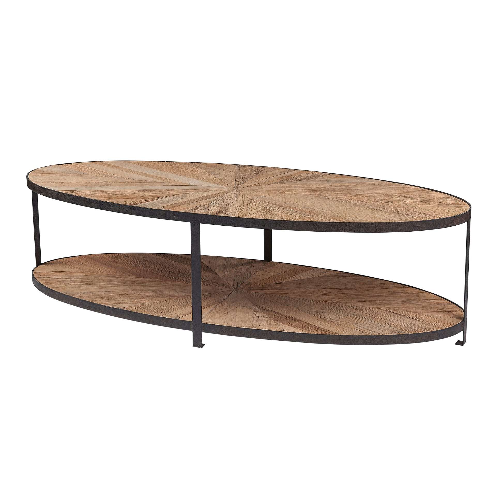 Oyster Reclaimed Oak Large Oval Coffee Table - Pieces For Places