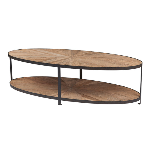 Oyster Reclaimed Oak Large Oval Coffee Table - Pieces For Places