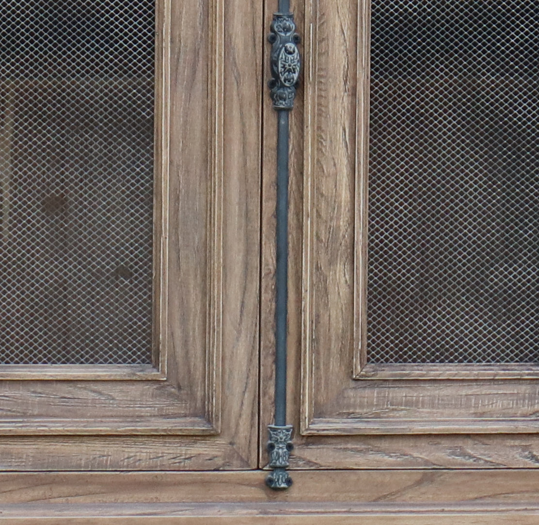 Oyster Old Elm 4 Door Sideboard With Chicken Wire Door Inlays - Pieces For Places