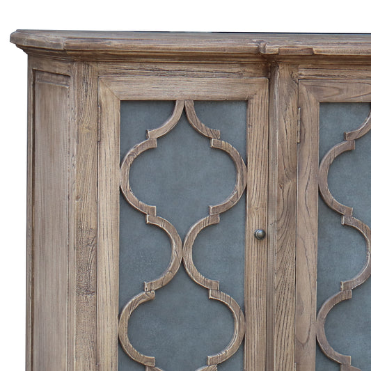 Oyster Old Elm 4 Door Sideboard With Metal Inlay Doors - Pieces For Places