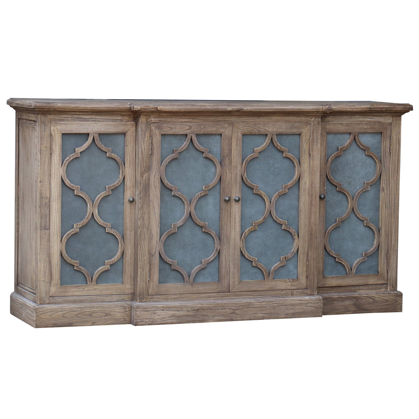 Oyster Old Elm 4 Door Sideboard With Metal Inlay Doors - Pieces For Places