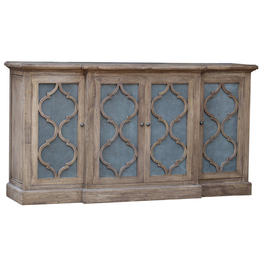 Oyster Old Elm 4 Door Sideboard With Metal Inlay Doors - Pieces For Places