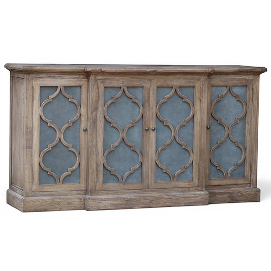 Oyster Old Elm 4 Door Sideboard With Metal Inlay Doors - Pieces For Places