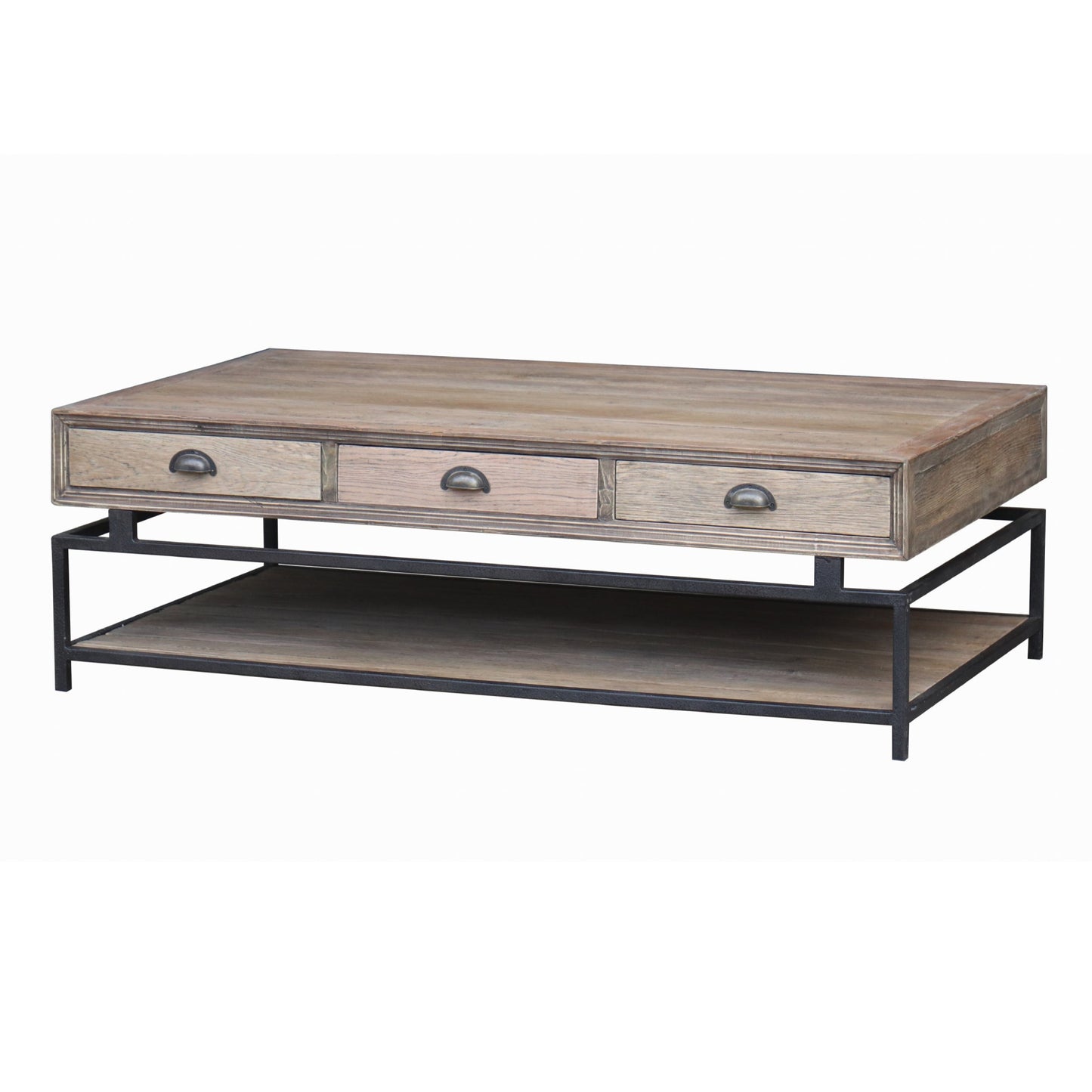 Oyster Reclaimed Elm & Iron Coffee Table - Pieces For Places