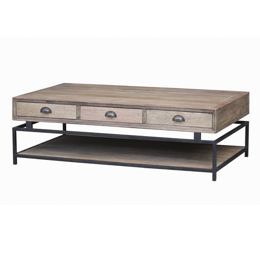 Oyster Reclaimed Elm & Iron Coffee Table - Pieces For Places