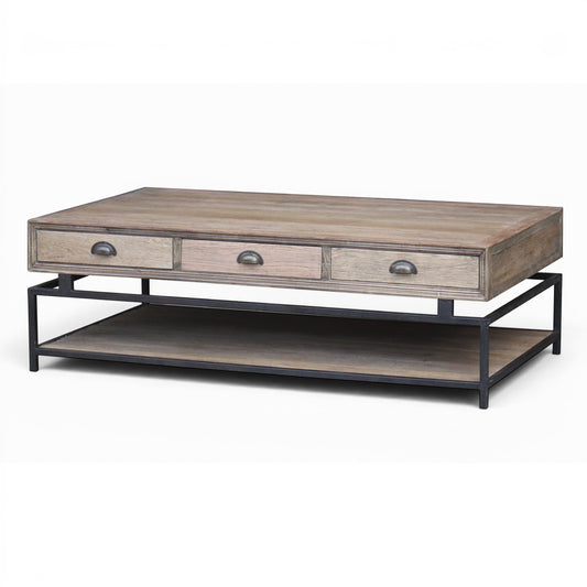 Oyster Reclaimed Elm & Iron Coffee Table - Pieces For Places