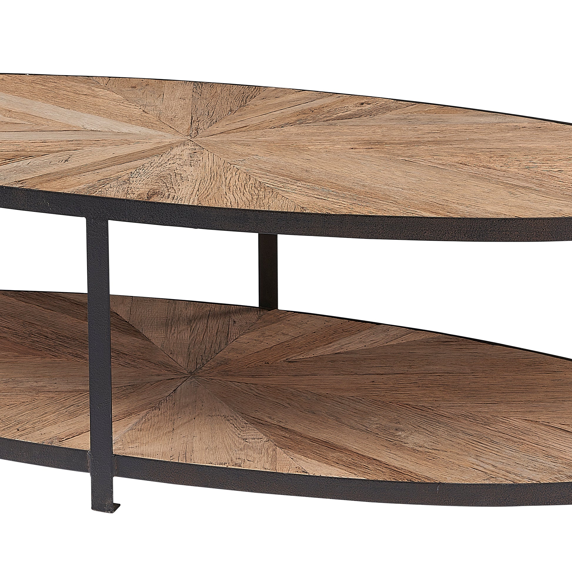 Oyster Reclaimed Oak Large Oval Coffee Table - Pieces For Places